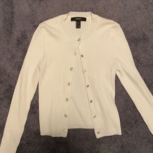 ribbed button up long sleeve top